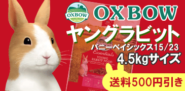 【送料無料】OXBOW社ヤングラビットフード(バニーベイシックス15/23)4.5kgサイズ